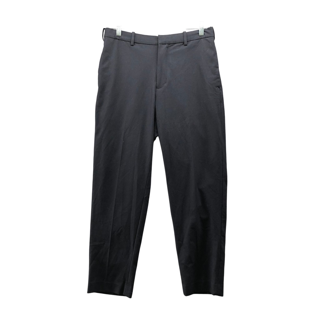 Uniqlo Smart Ankle Dress Pants Mens Medium Navy Blue Stretch Tapered 30-33 Waist